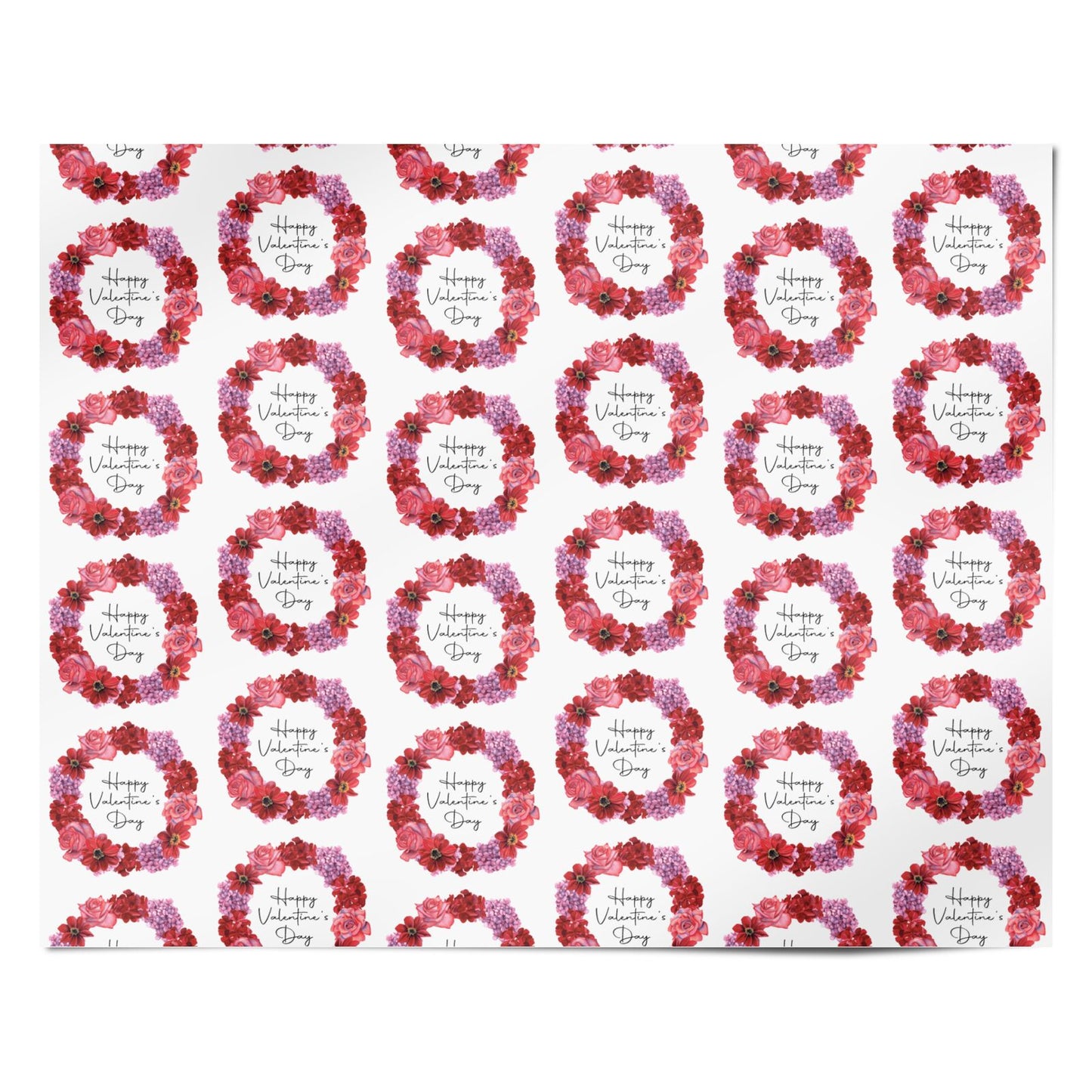 Valentine Wreath Personalised Wrapping Paper Alternative