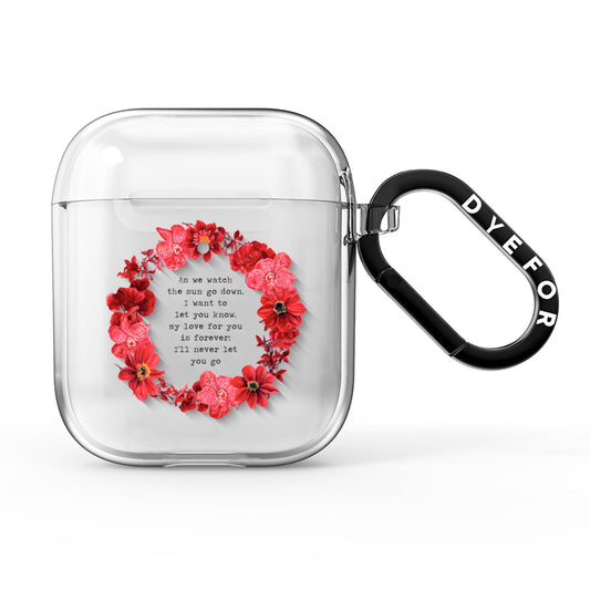Valentine Wreath Quote AirPods Clear Case