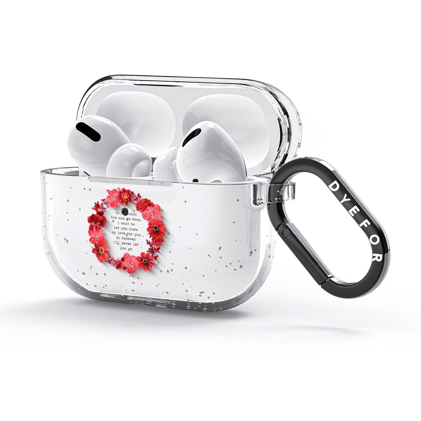 Valentine Wreath Quote AirPods Glitter Case 3rd Gen Side Image