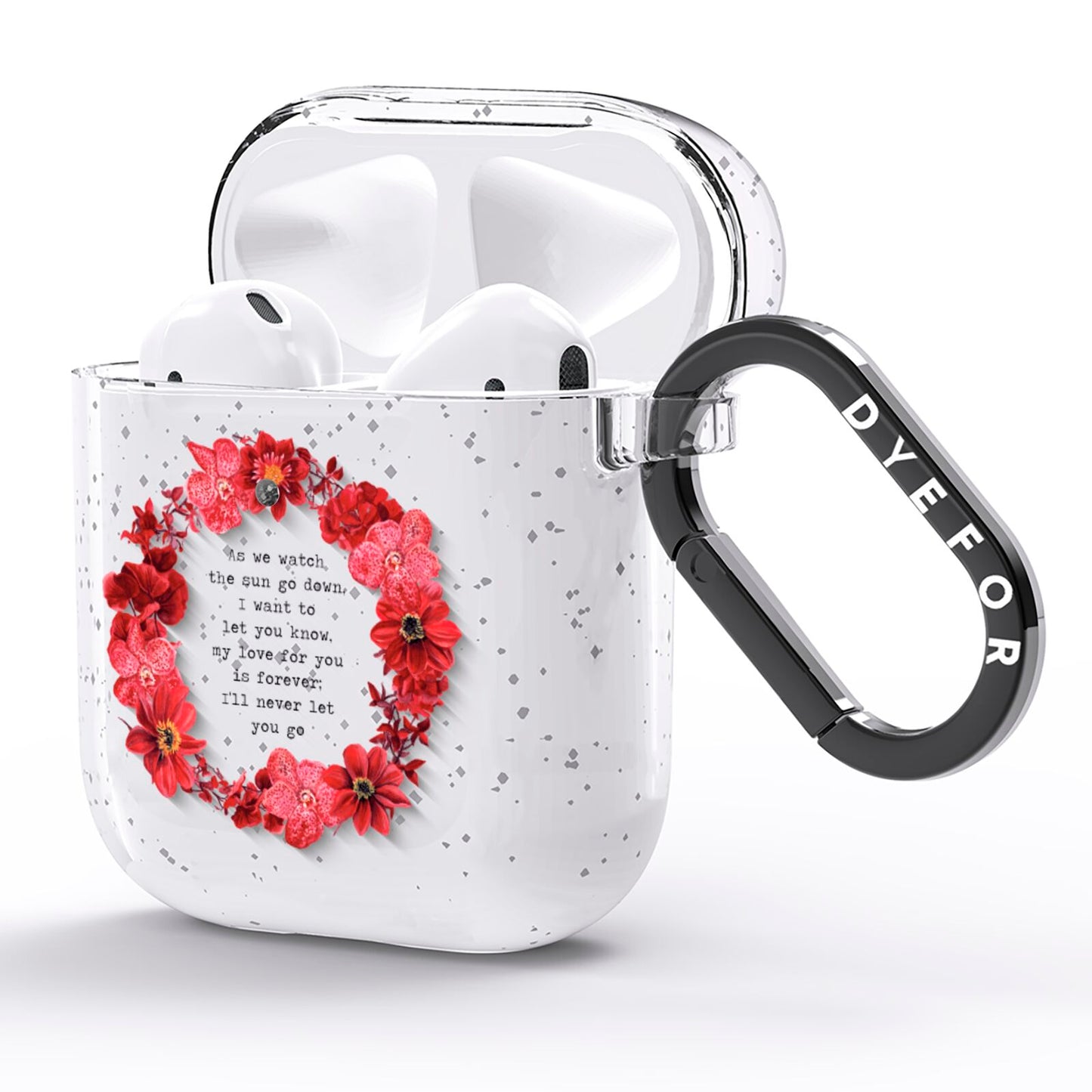 Valentine Wreath Quote AirPods Glitter Case Side Image