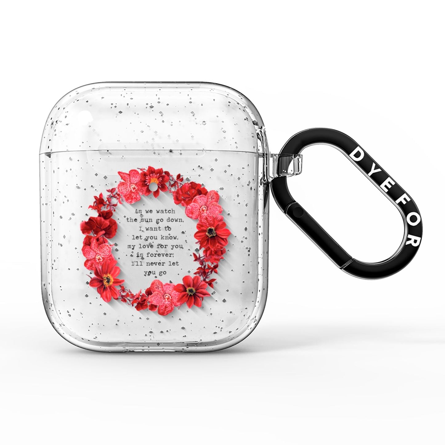 Valentine Wreath Quote AirPods Glitter Case