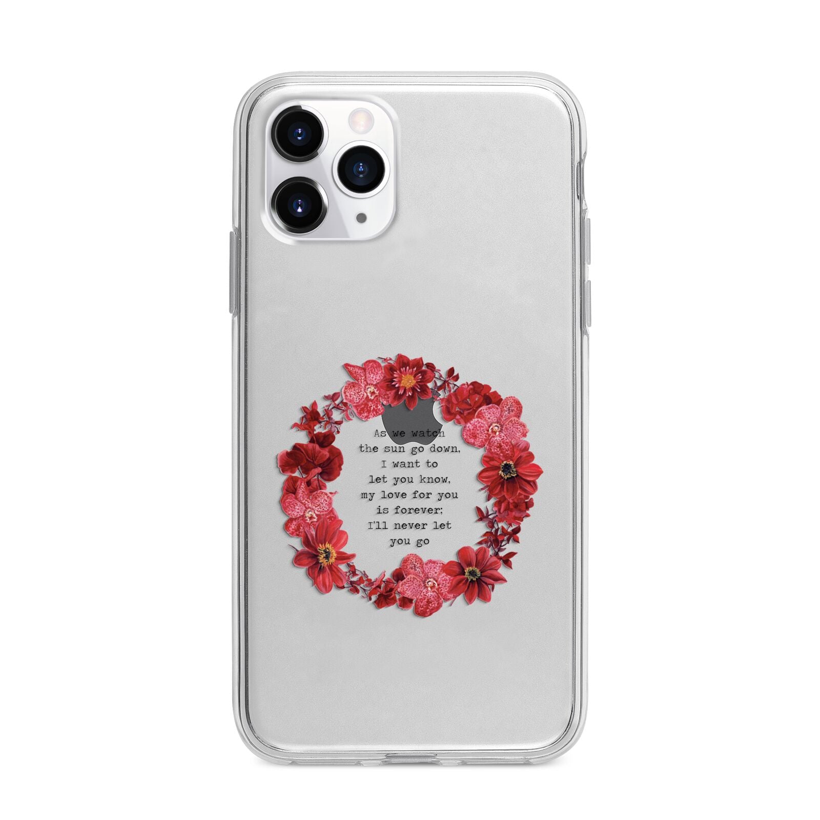 Valentine Wreath Quote Apple iPhone 11 Pro Max in Silver with Bumper Case