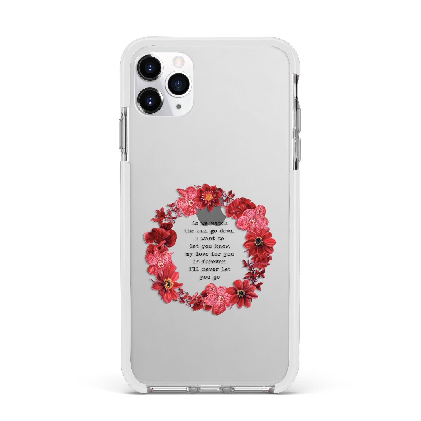 Valentine Wreath Quote Apple iPhone 11 Pro Max in Silver with White Impact Case