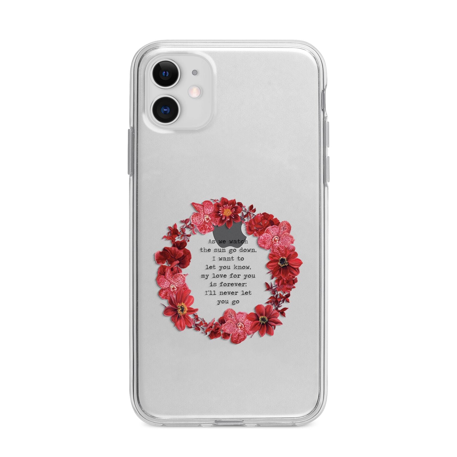 Valentine Wreath Quote Apple iPhone 11 in White with Bumper Case