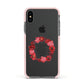 Valentine Wreath Quote Apple iPhone Xs Impact Case Pink Edge on Black Phone