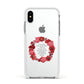 Valentine Wreath Quote Apple iPhone Xs Impact Case White Edge on Silver Phone