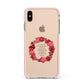 Valentine Wreath Quote Apple iPhone Xs Max Impact Case Pink Edge on Gold Phone