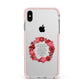 Valentine Wreath Quote Apple iPhone Xs Max Impact Case Pink Edge on Silver Phone