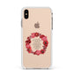 Valentine Wreath Quote Apple iPhone Xs Max Impact Case White Edge on Gold Phone