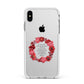 Valentine Wreath Quote Apple iPhone Xs Max Impact Case White Edge on Silver Phone