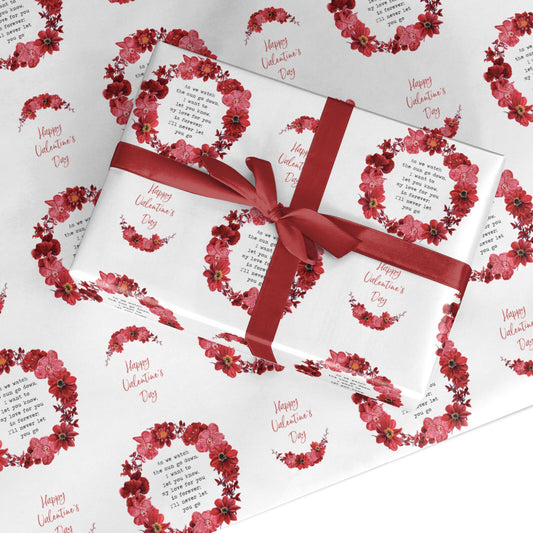 Valentine Wreath Quote Custom Wrapping Paper