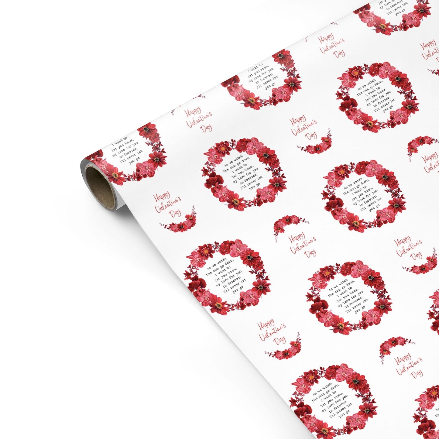 Valentine Wreath Quote Personalised Gift Wrap