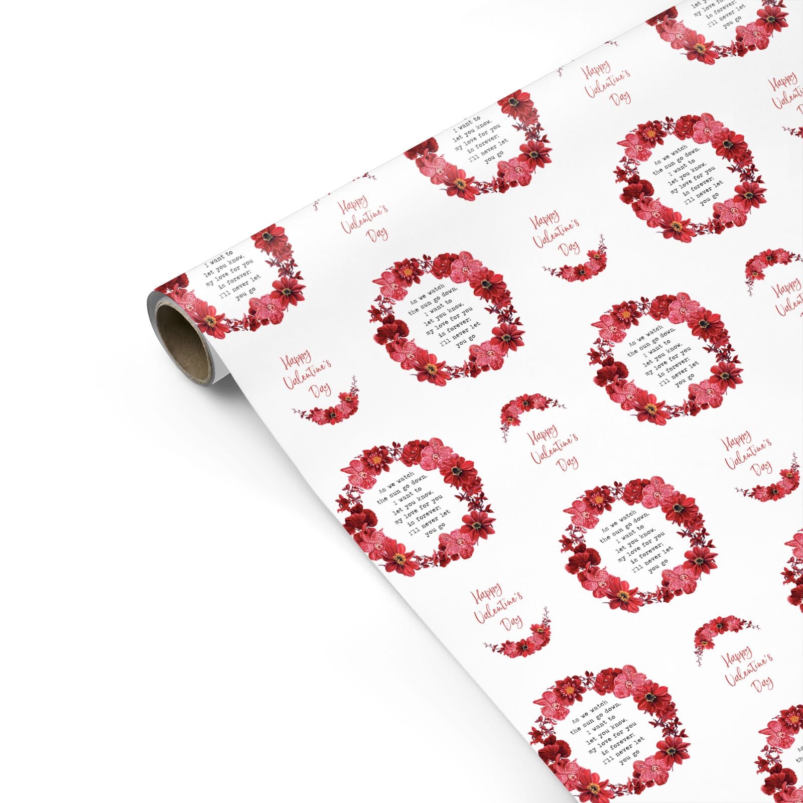 Valentine Wreath Quote Personalised Gift Wrap