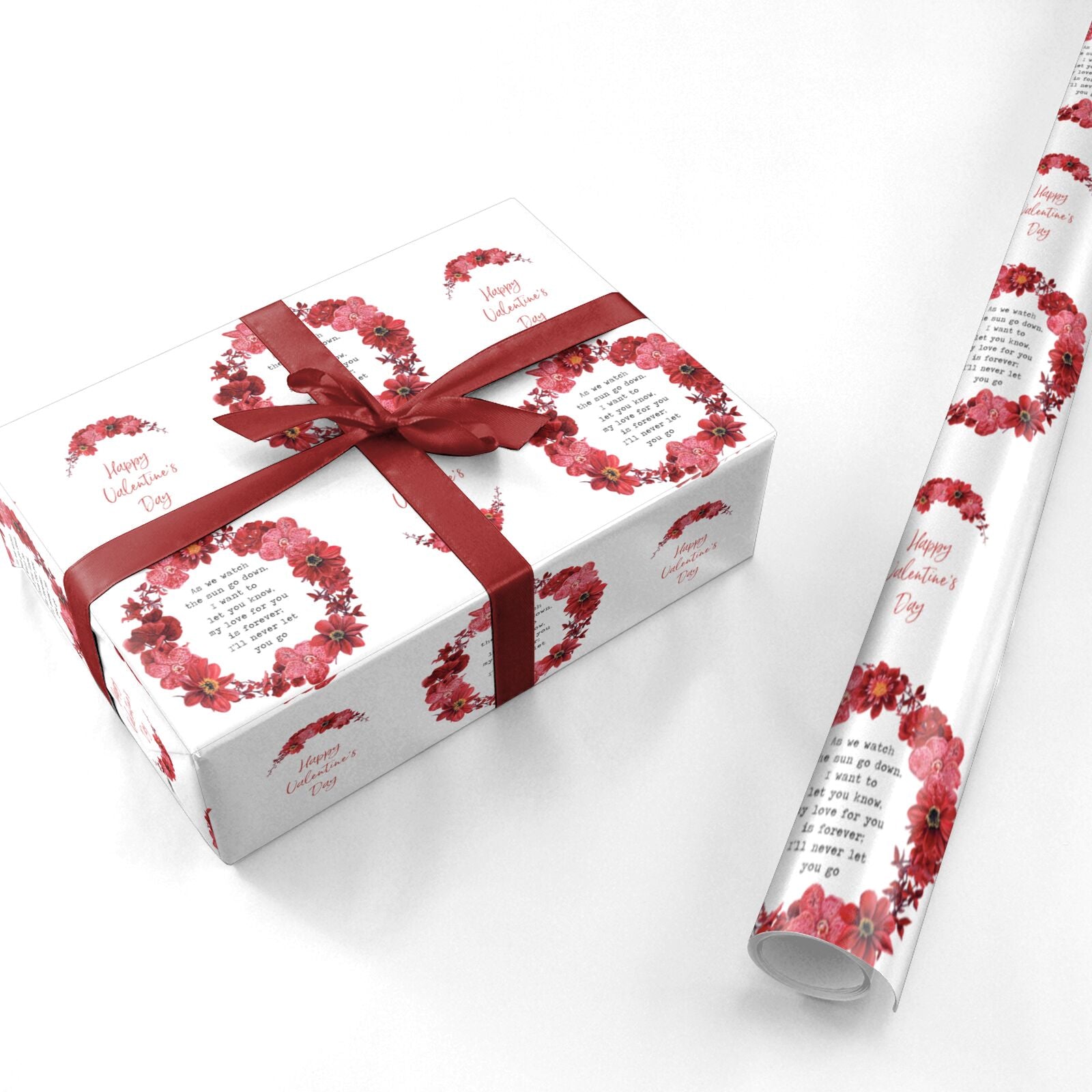 Valentine Wreath Quote Personalised Wrapping Paper