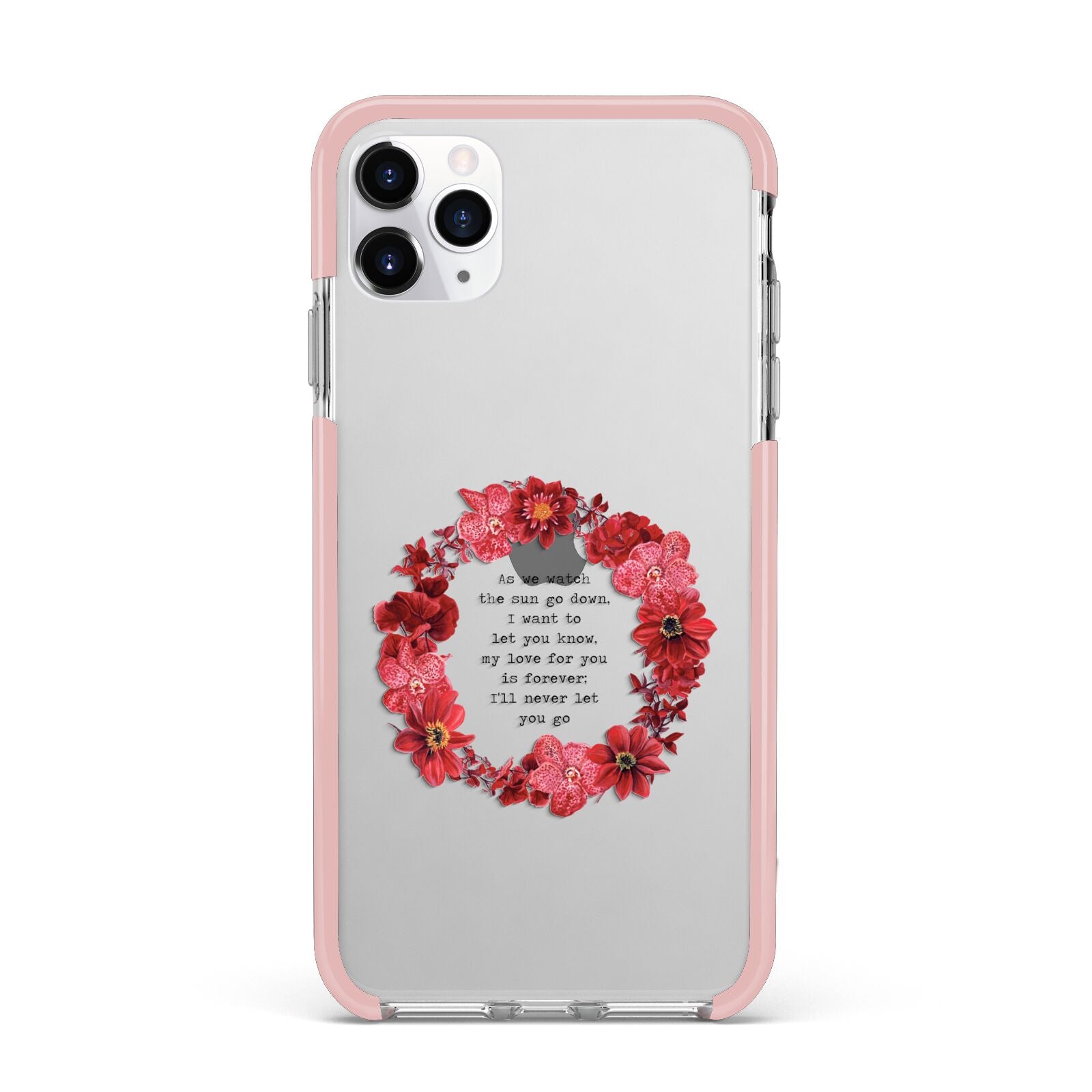 Valentine Wreath Quote iPhone 11 Pro Max Impact Pink Edge Case
