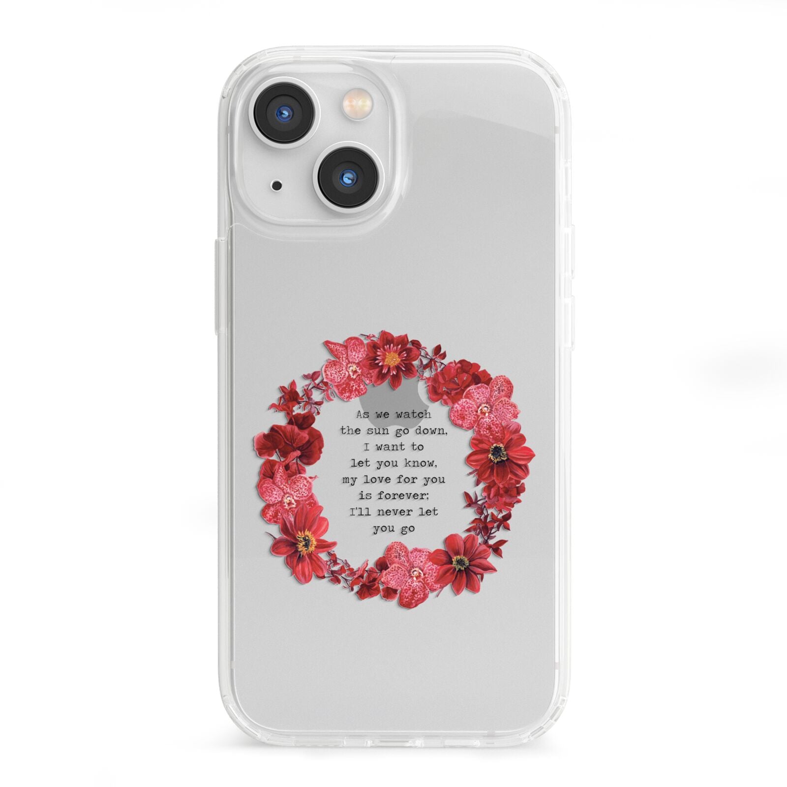 Valentine Wreath Quote iPhone 13 Mini Clear Bumper Case