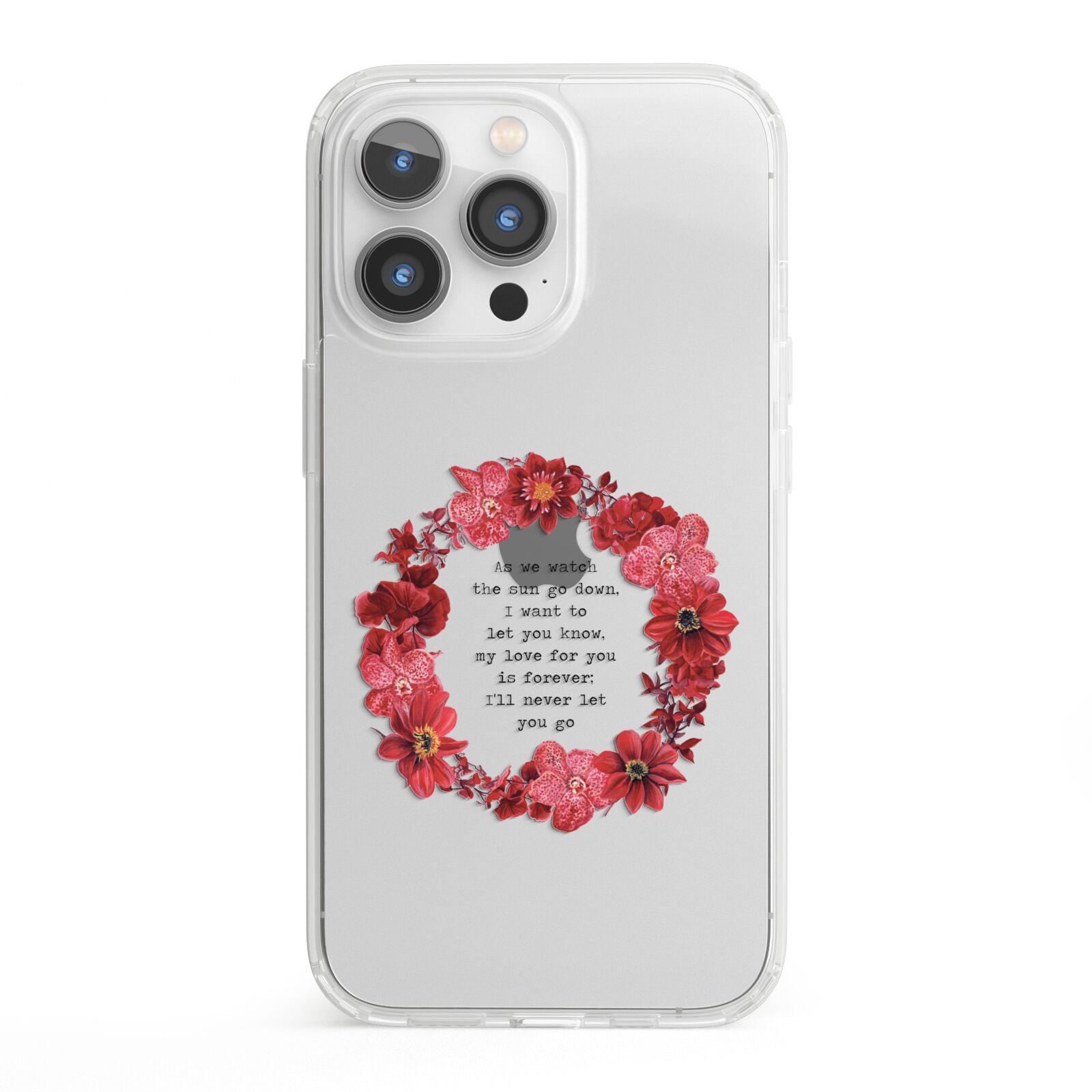 Valentine Wreath Quote iPhone 13 Pro Clear Bumper Case