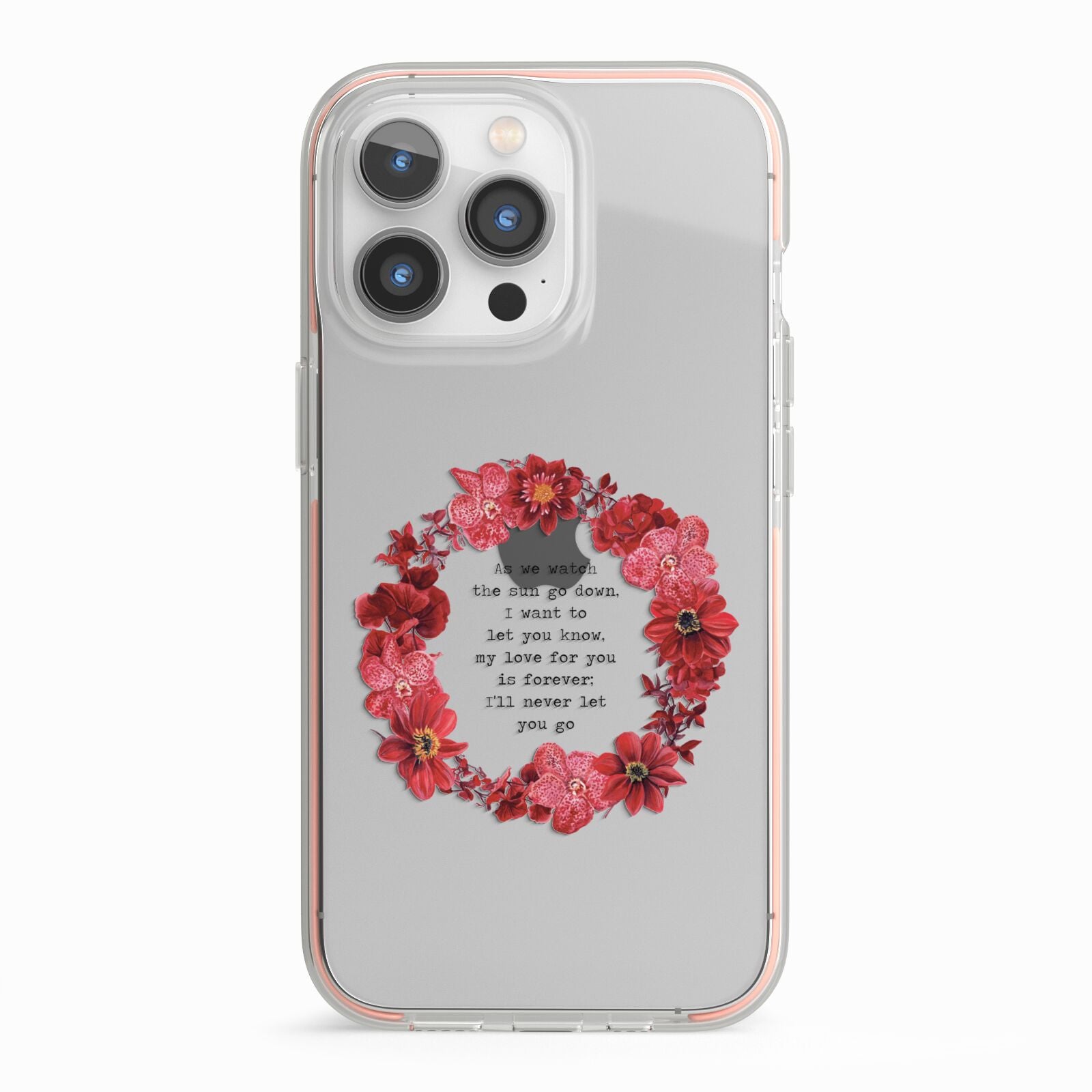 Valentine Wreath Quote iPhone 13 Pro TPU Impact Case with Pink Edges