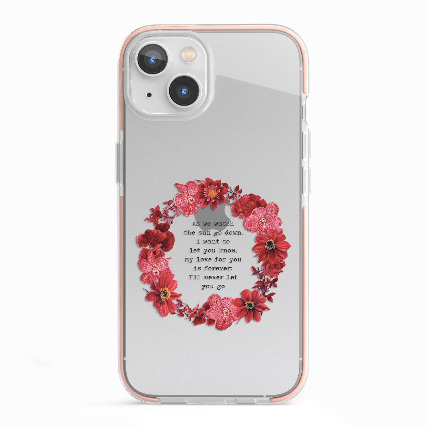Valentine Wreath Quote iPhone 13 TPU Impact Case with Pink Edges