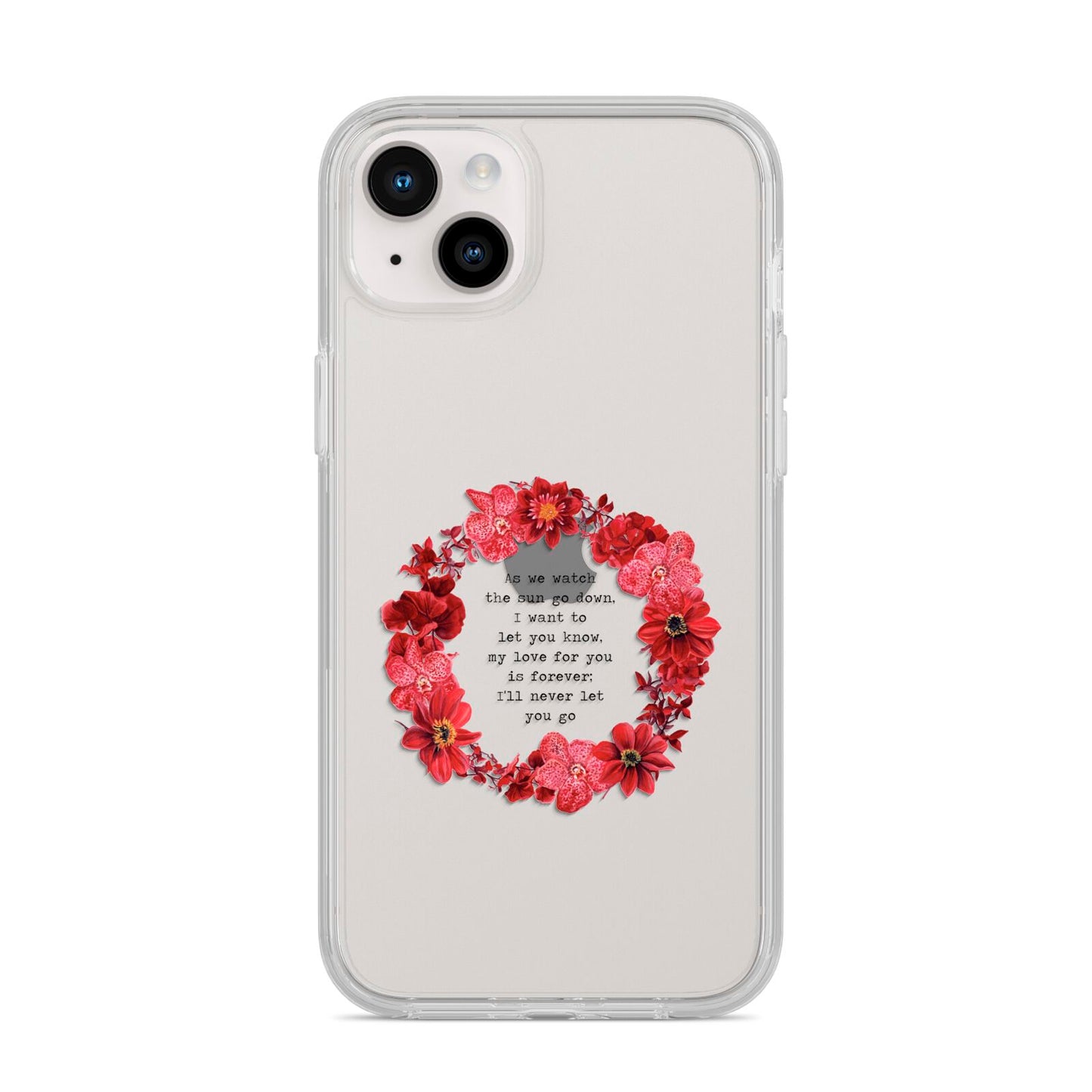 Valentine Wreath Quote iPhone 14 Plus Clear Tough Case Starlight