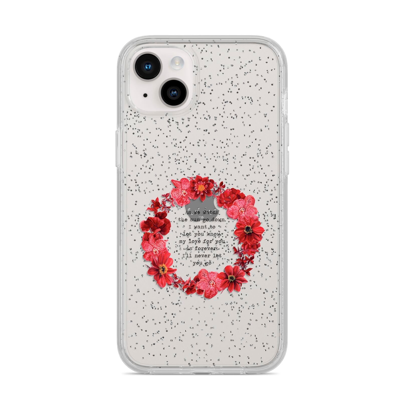 Valentine Wreath Quote iPhone 14 Plus Glitter Tough Case Starlight