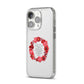 Valentine Wreath Quote iPhone 14 Pro Clear Tough Case Silver Angled Image