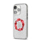 Valentine Wreath Quote iPhone 14 Pro Glitter Tough Case Silver Angled Image