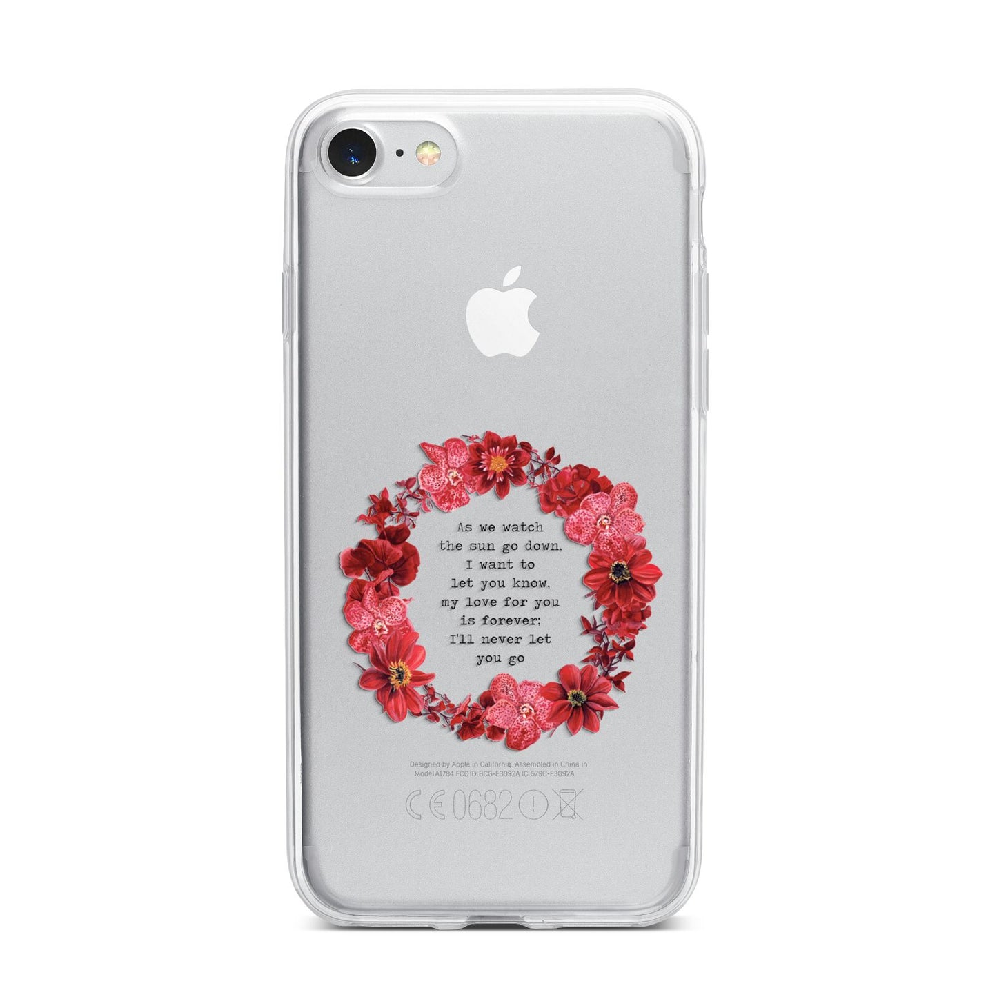 Valentine Wreath Quote iPhone 7 Bumper Case on Silver iPhone