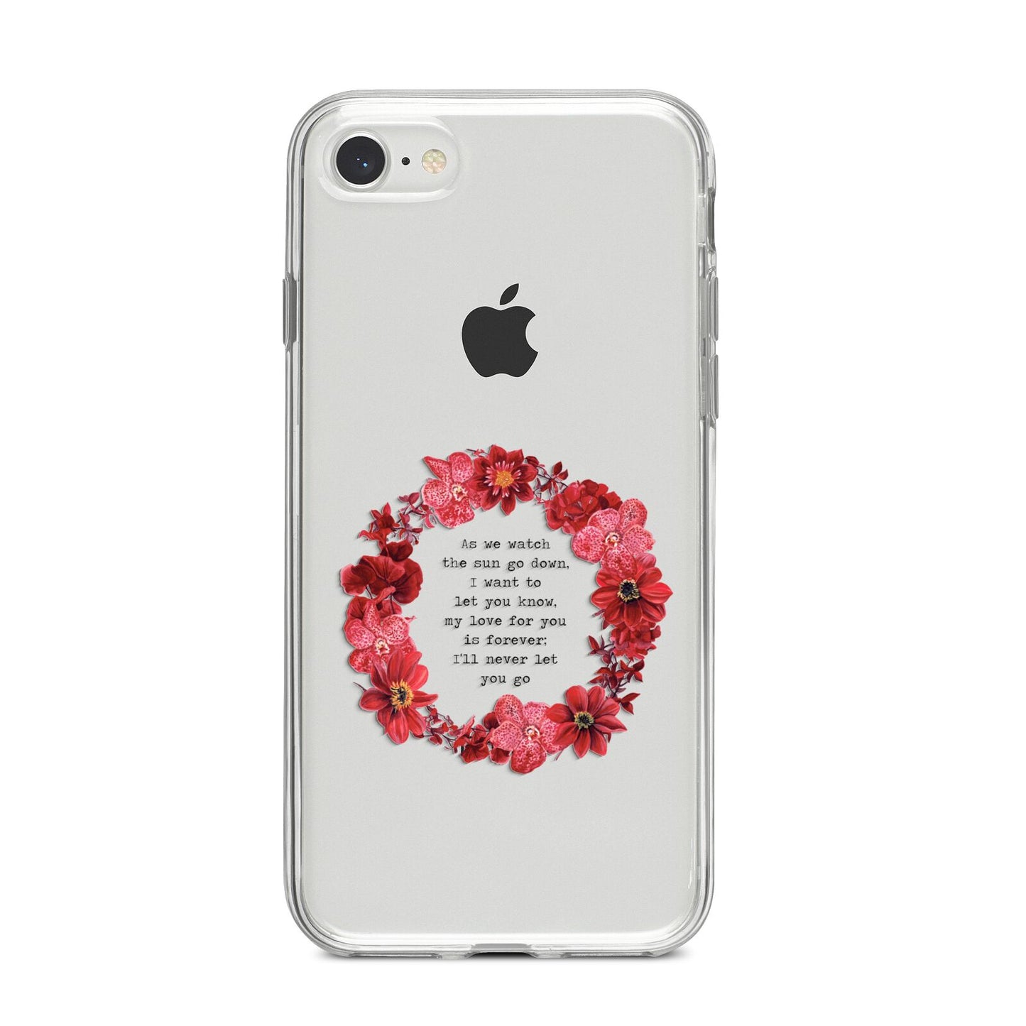 Valentine Wreath Quote iPhone 8 Bumper Case on Silver iPhone