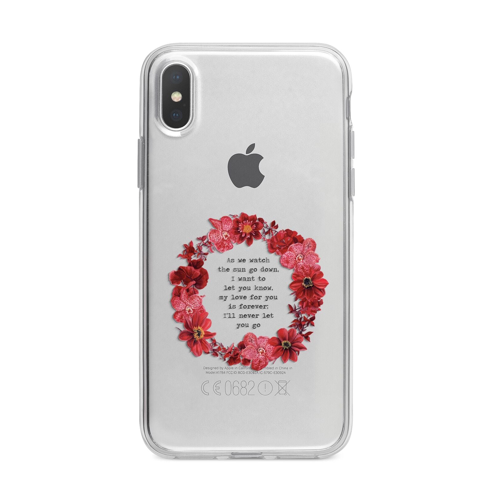 Valentine Wreath Quote iPhone X Bumper Case on Silver iPhone Alternative Image 1