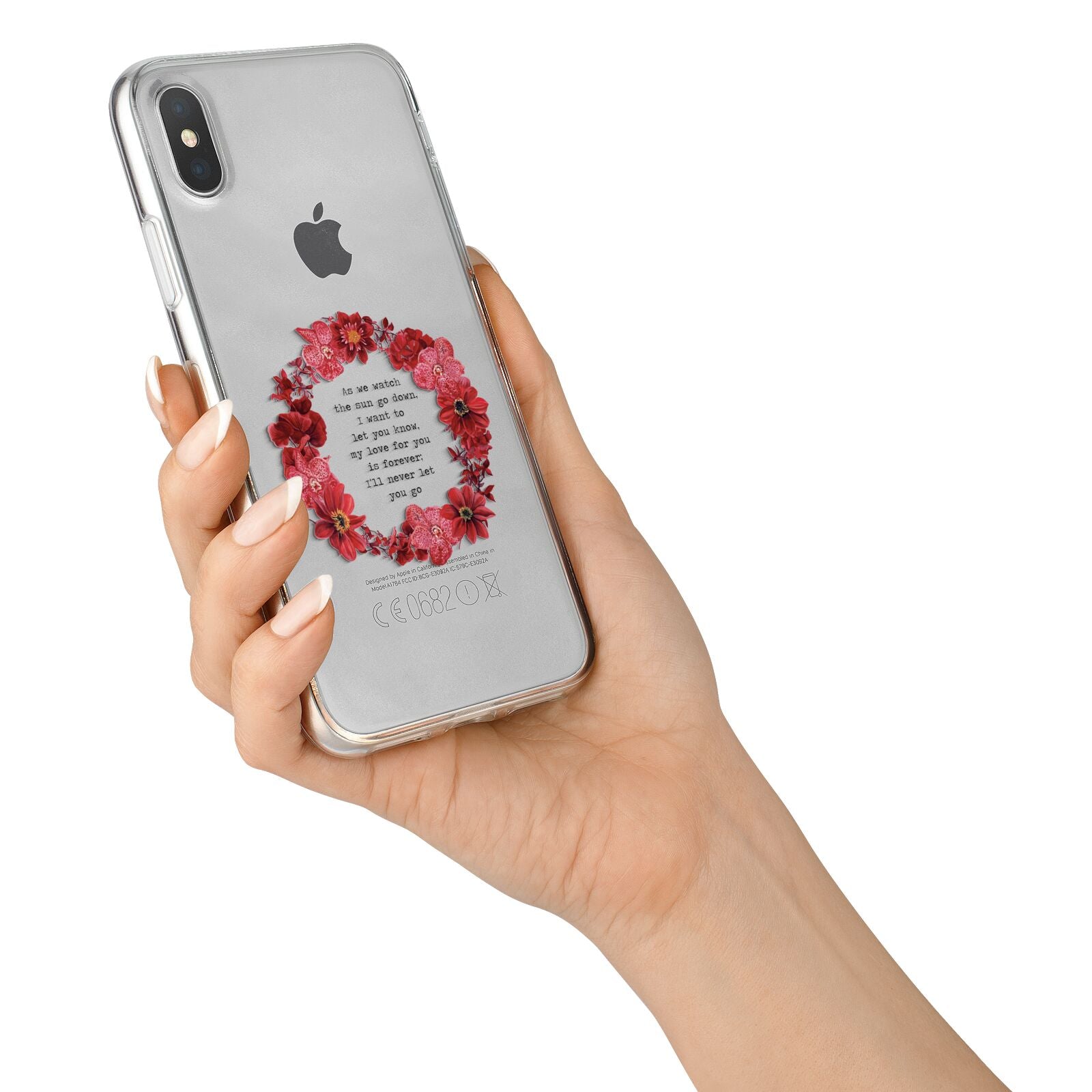 Valentine Wreath Quote iPhone X Bumper Case on Silver iPhone Alternative Image 2
