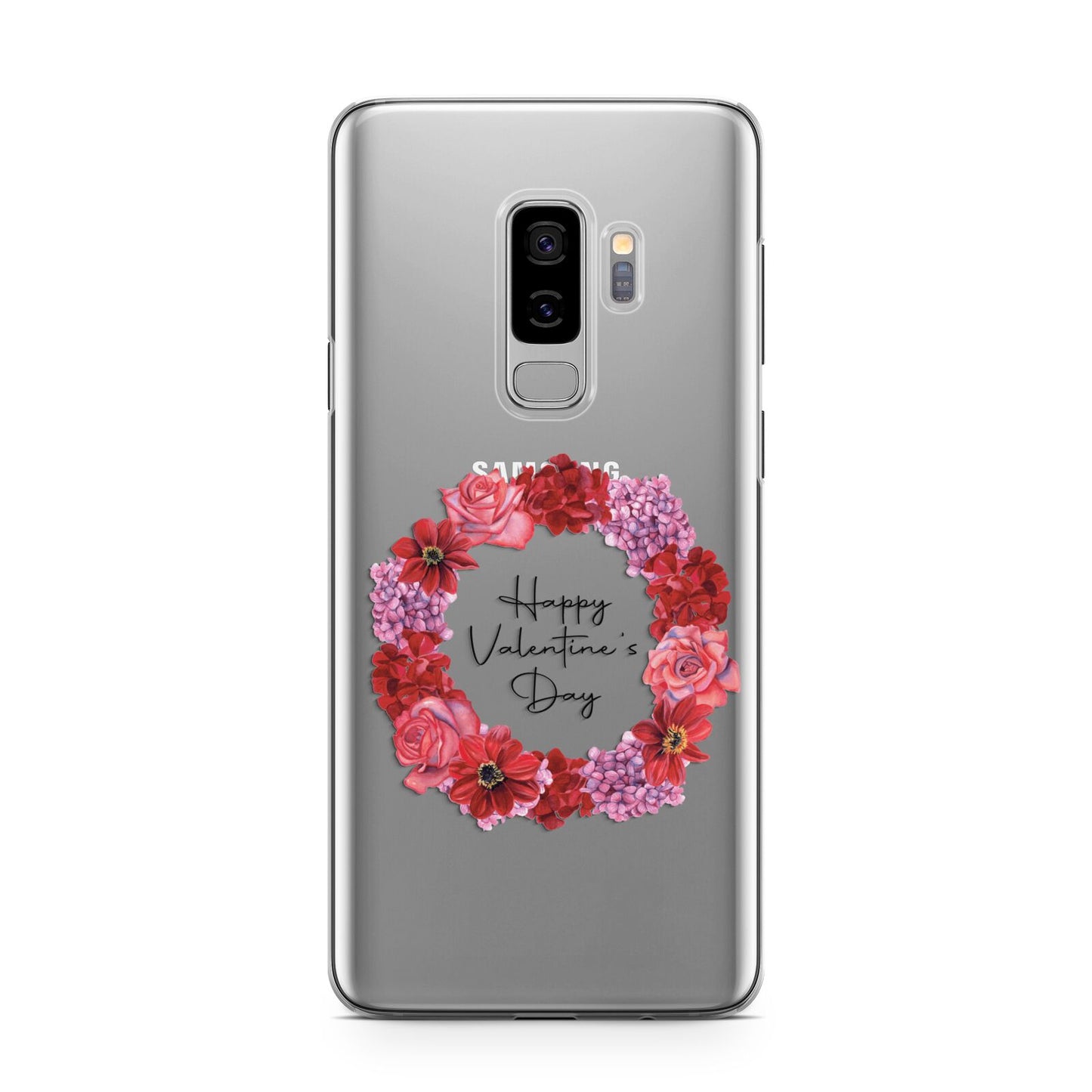 Valentine Wreath Samsung Galaxy S9 Plus Case on Silver phone