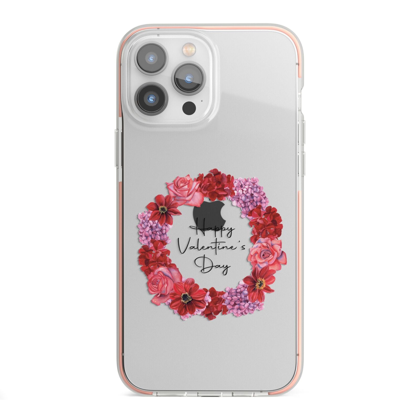 Valentine Wreath iPhone 13 Pro Max TPU Impact Case with Pink Edges