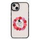 Valentine Wreath iPhone 14 Plus Black Impact Case on Silver phone