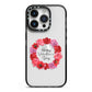 Valentine Wreath iPhone 14 Pro Black Impact Case on Silver phone