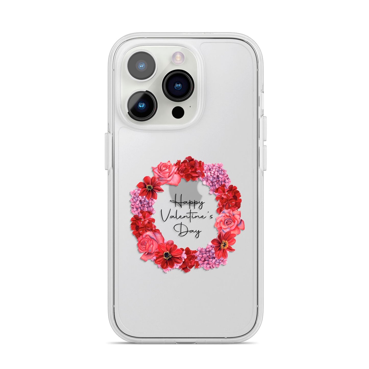 Valentine Wreath iPhone 14 Pro Clear Tough Case Silver