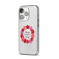 Valentine Wreath iPhone 14 Pro Glitter Tough Case Silver Angled Image