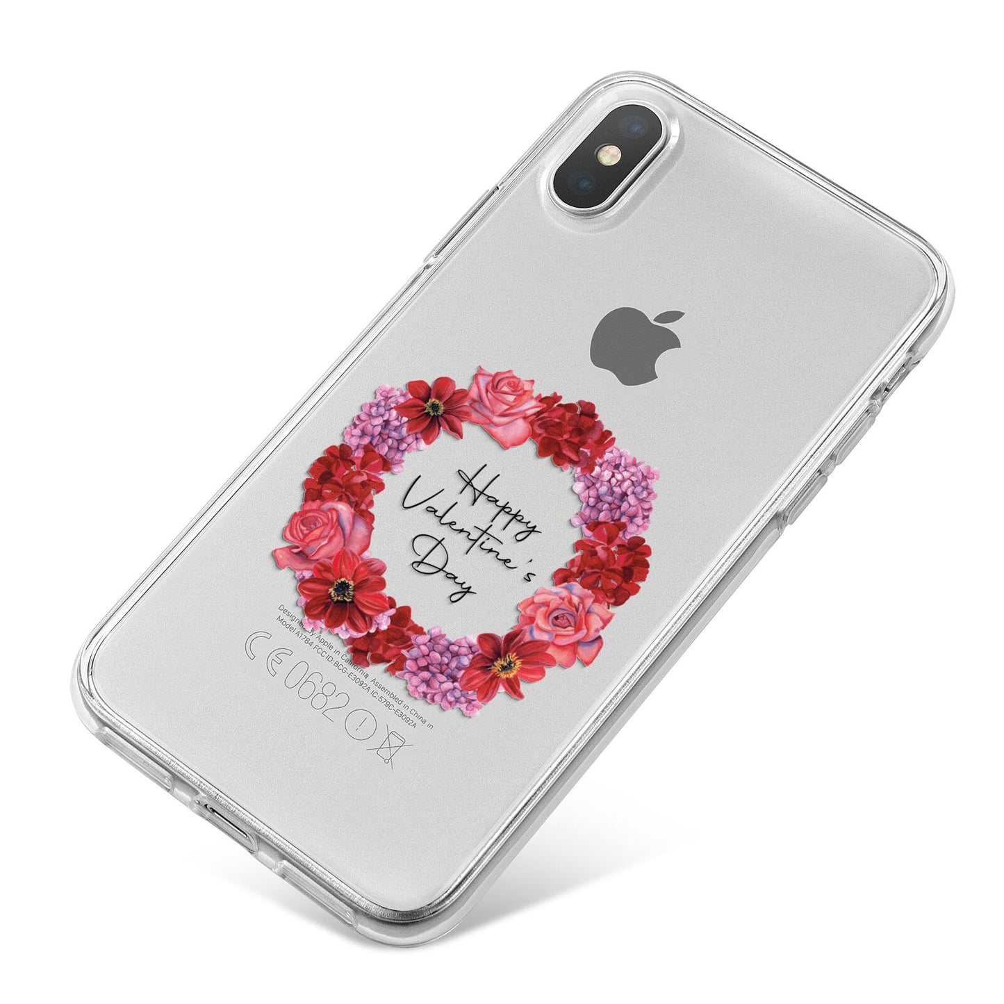 Valentine Wreath iPhone X Bumper Case on Silver iPhone