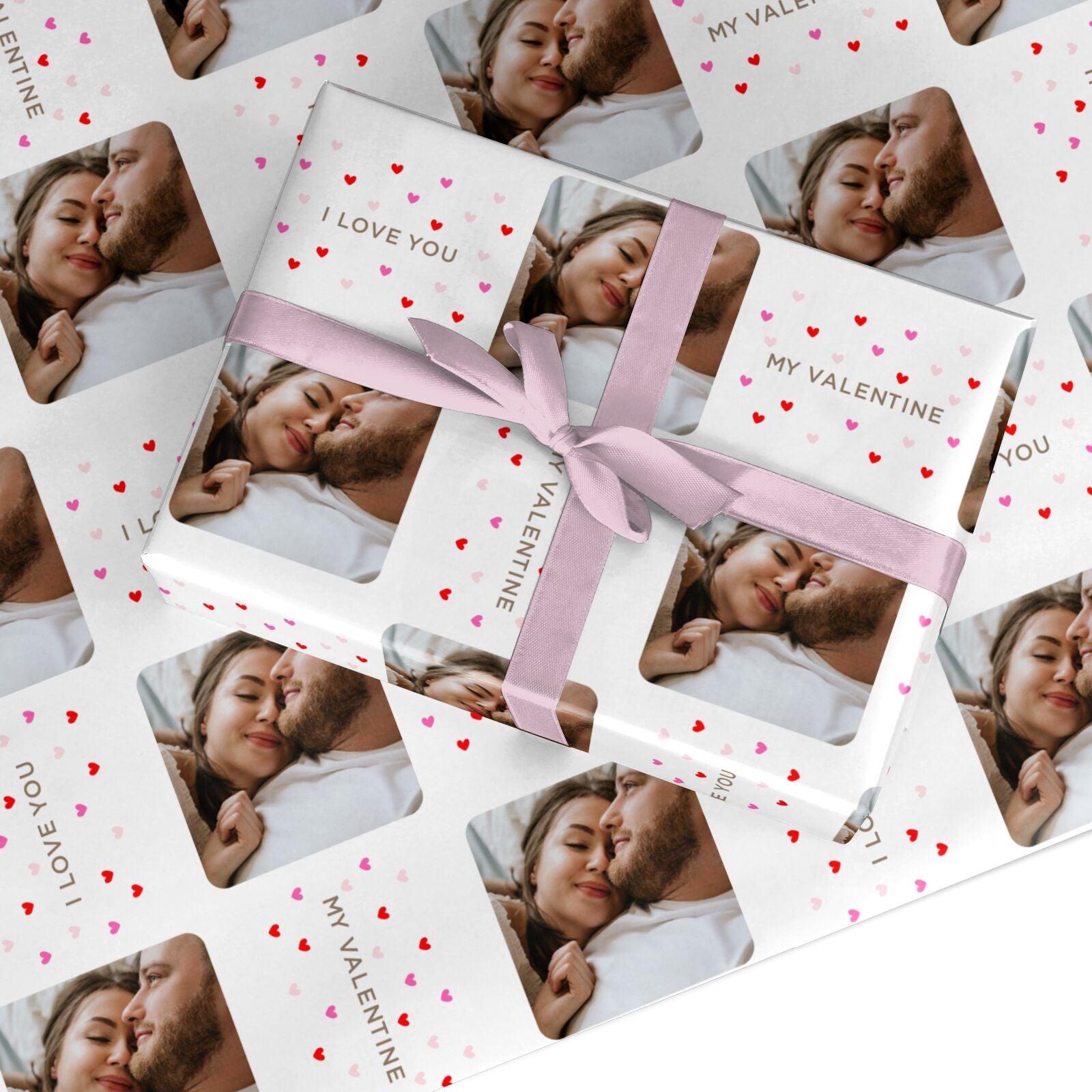Valentine s Heart Confetti Custom Wrapping Paper