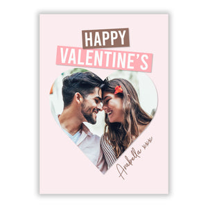 Valentine's Heart Photo with Name Greetings Card