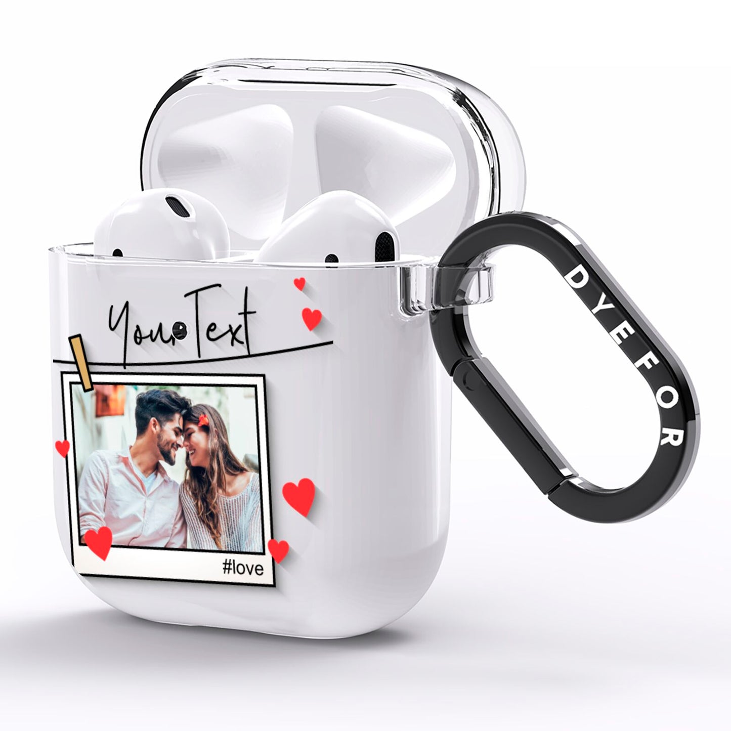 Valentine s Photo AirPods Clear Case Side Image