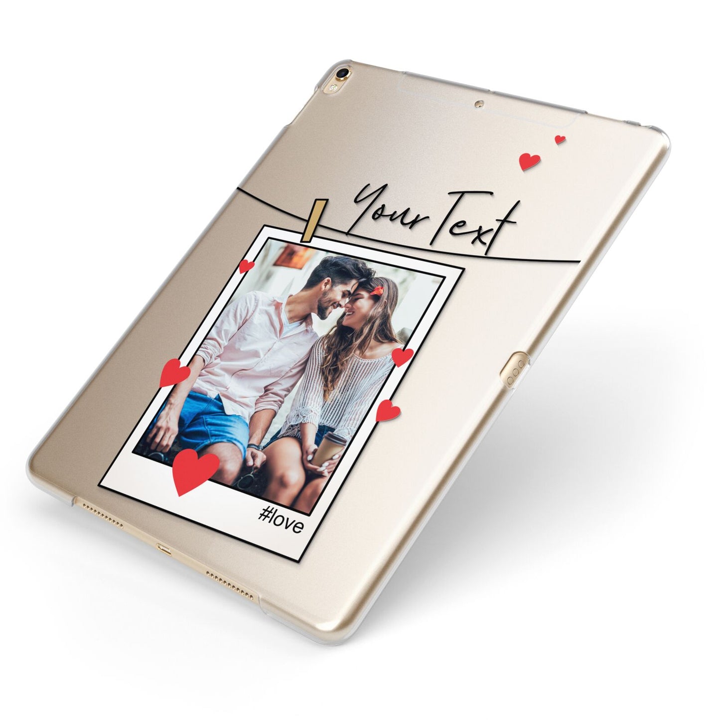 Valentine s Photo Apple iPad Case on Gold iPad Side View