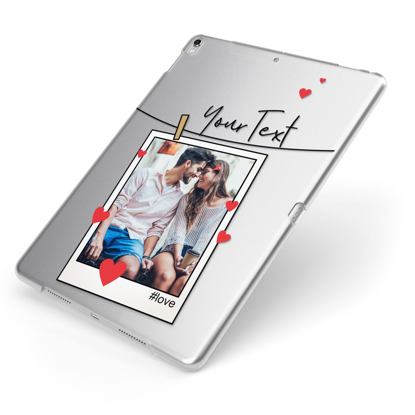 Valentine s Photo Apple iPad Case on Silver iPad Side View