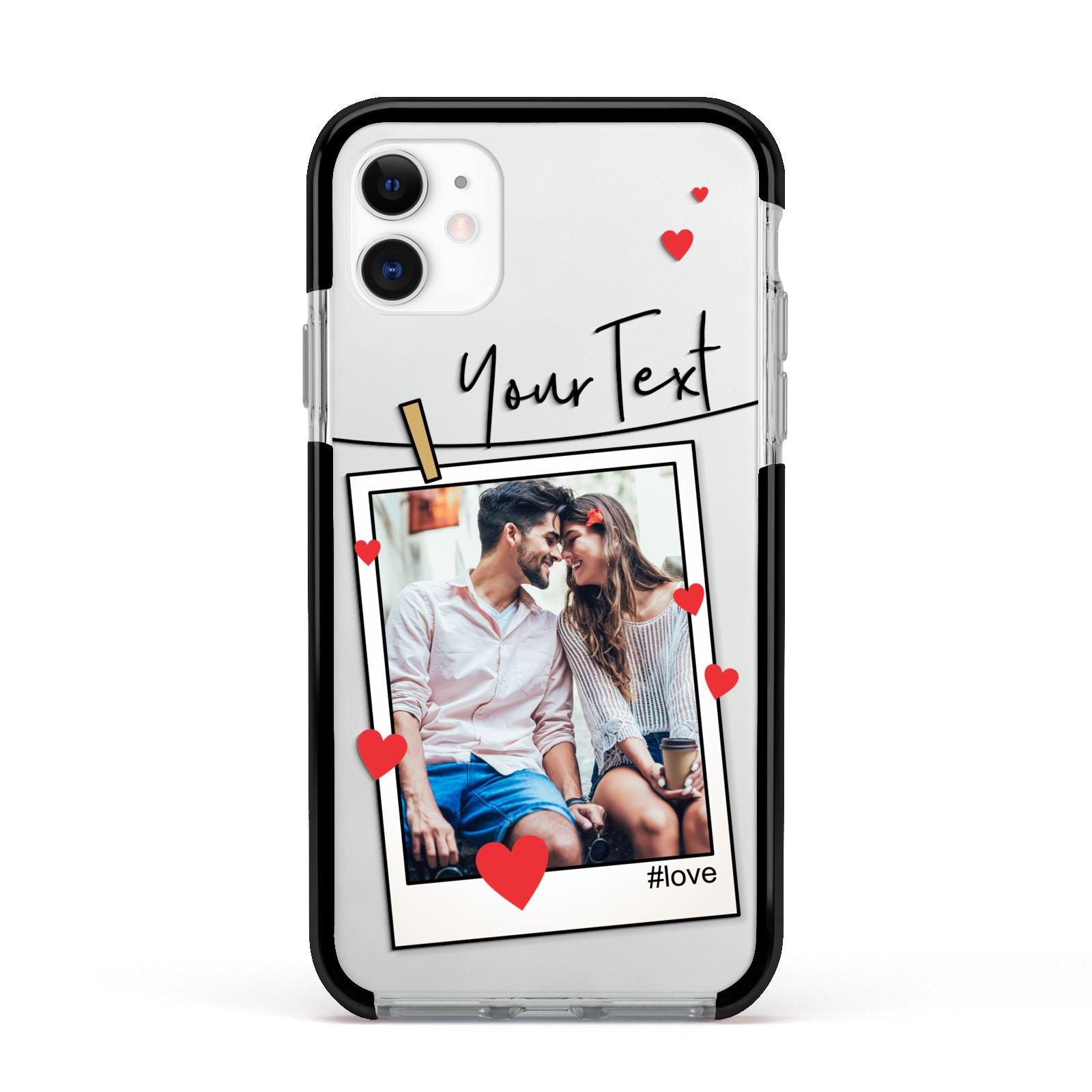 Valentine s Photo Apple iPhone 11 in White with Black Impact Case