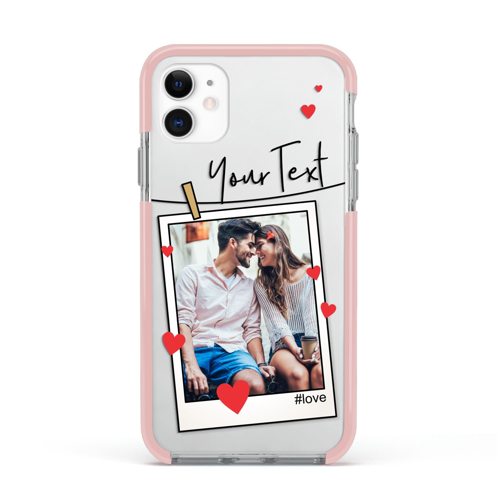 Valentine s Photo Apple iPhone 11 in White with Pink Impact Case