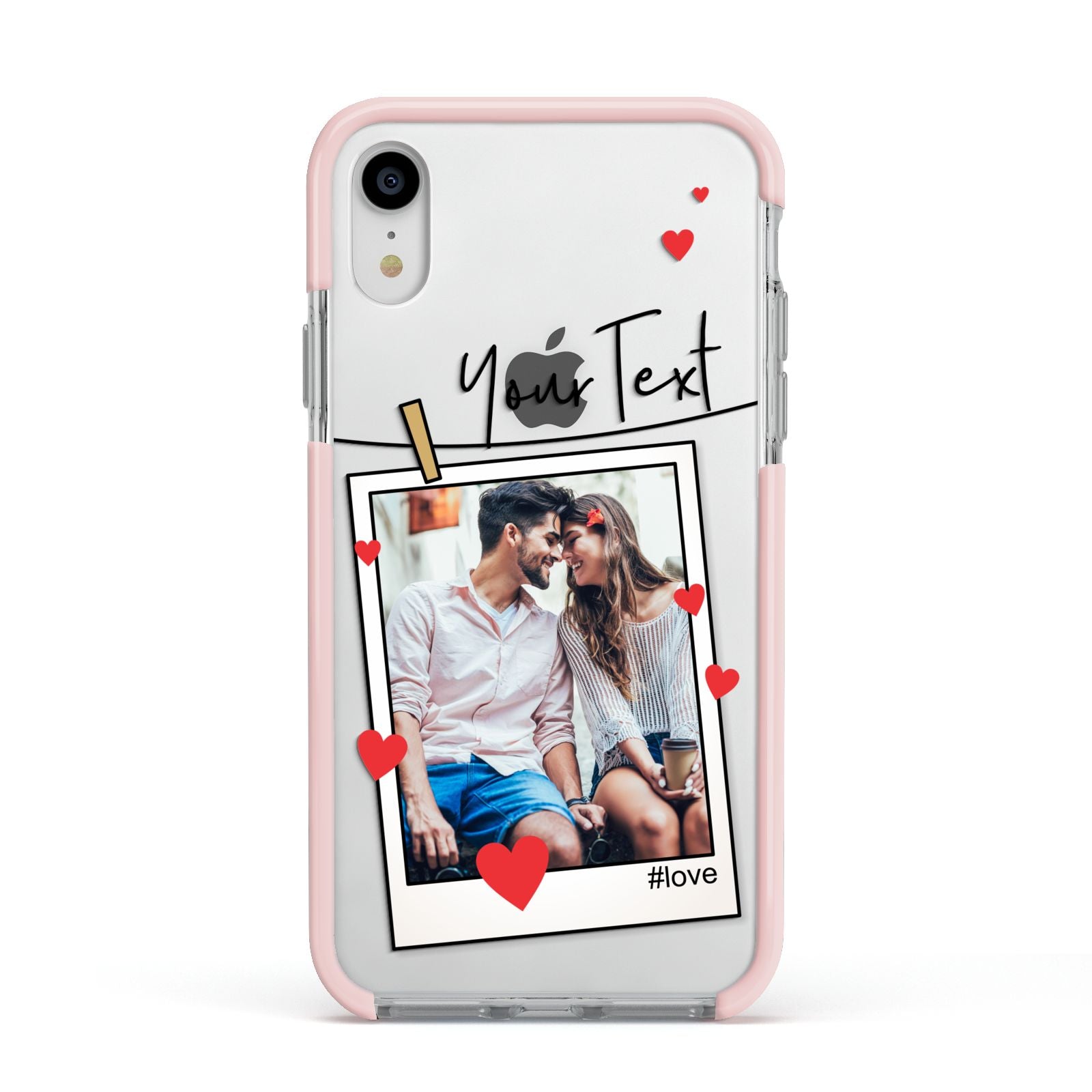 Valentine s Photo Apple iPhone XR Impact Case Pink Edge on Silver Phone
