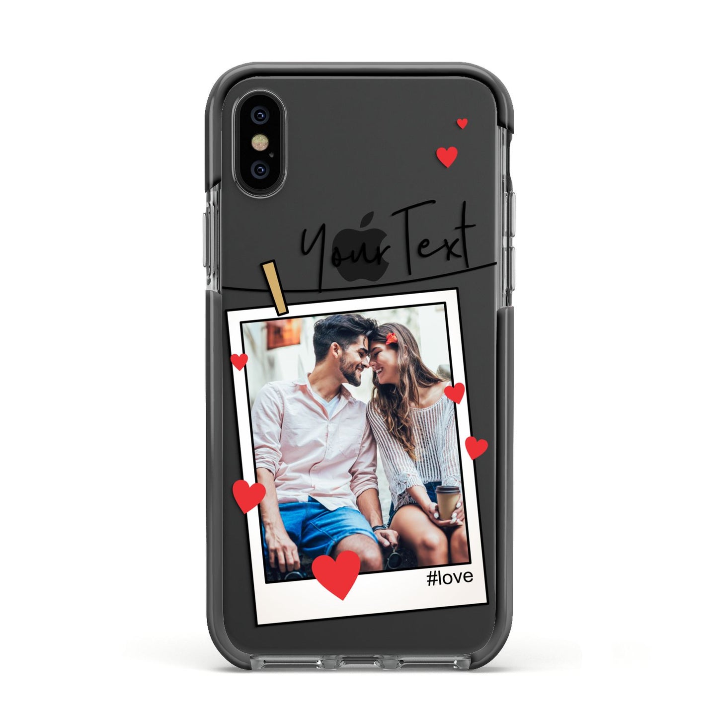Valentine s Photo Apple iPhone Xs Impact Case Black Edge on Black Phone