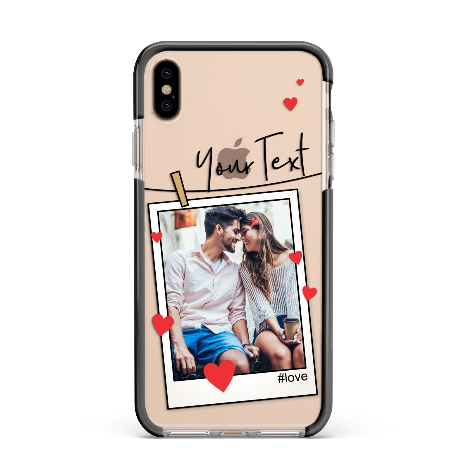 Valentine s Photo Apple iPhone Xs Max Impact Case Black Edge on Gold Phone
