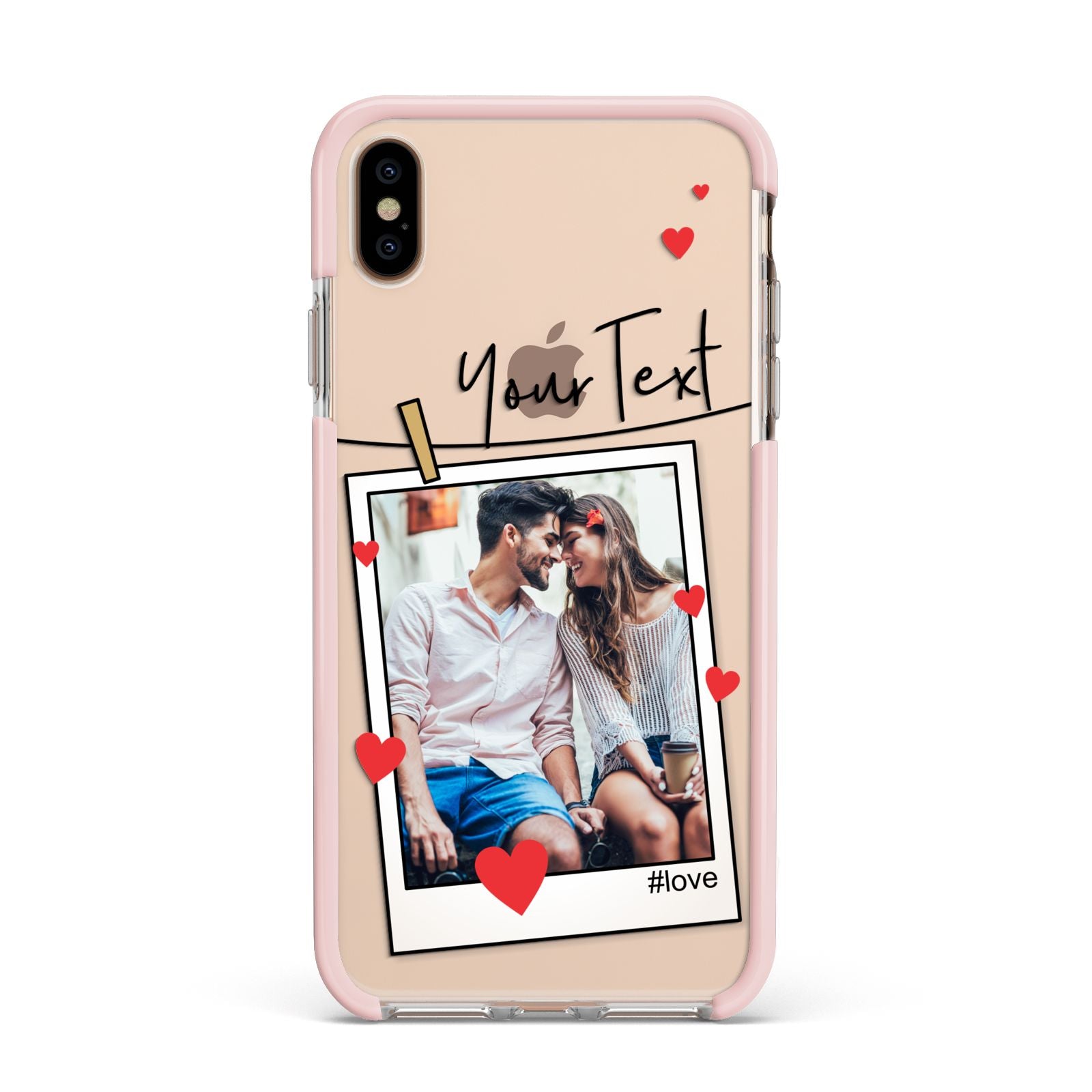 Valentine s Photo Apple iPhone Xs Max Impact Case Pink Edge on Gold Phone