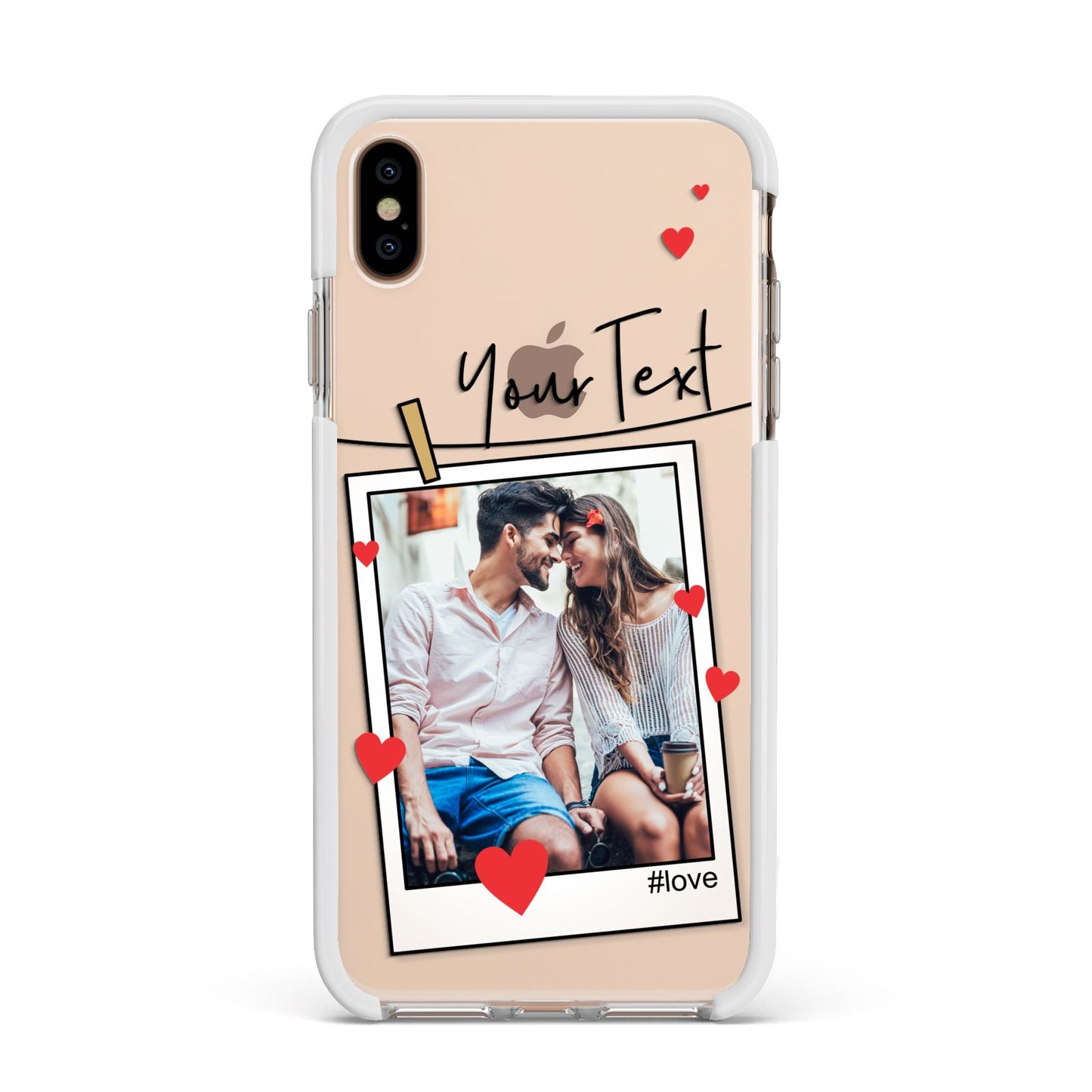 Valentine s Photo Apple iPhone Xs Max Impact Case White Edge on Gold Phone